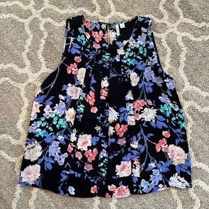 Black Floral Elle Top Size M